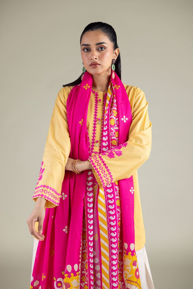 Cotton Magenta Dupatta