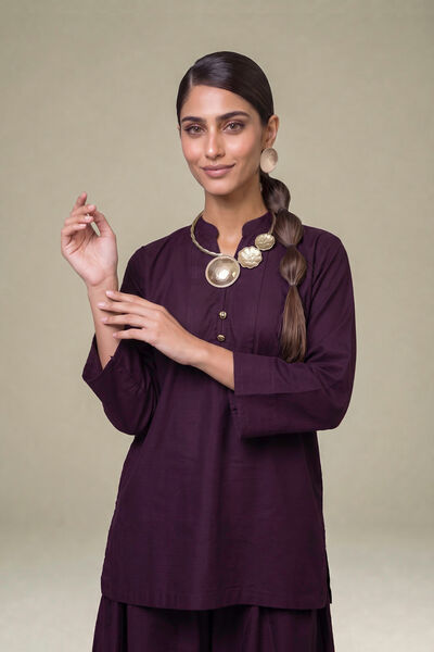 Dyed Cotton Dobby Tailored 2-Piece Set