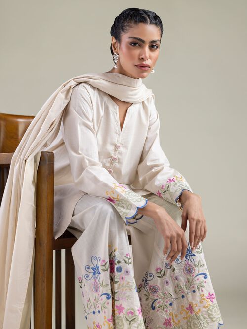 Floral V-Neck Kurta