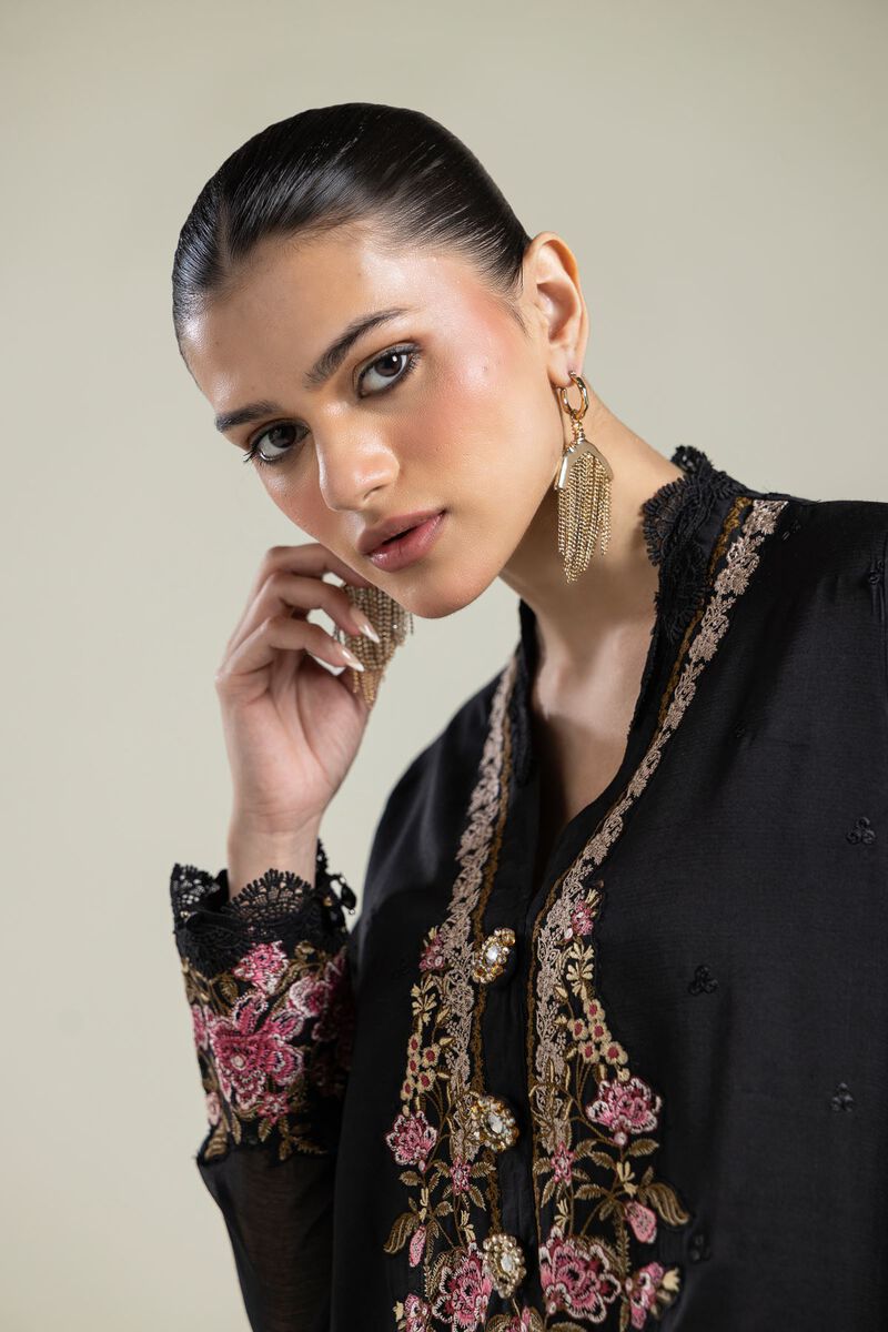 Black Silk Kurta