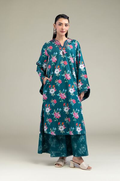 Floral Teal Pants, image 1