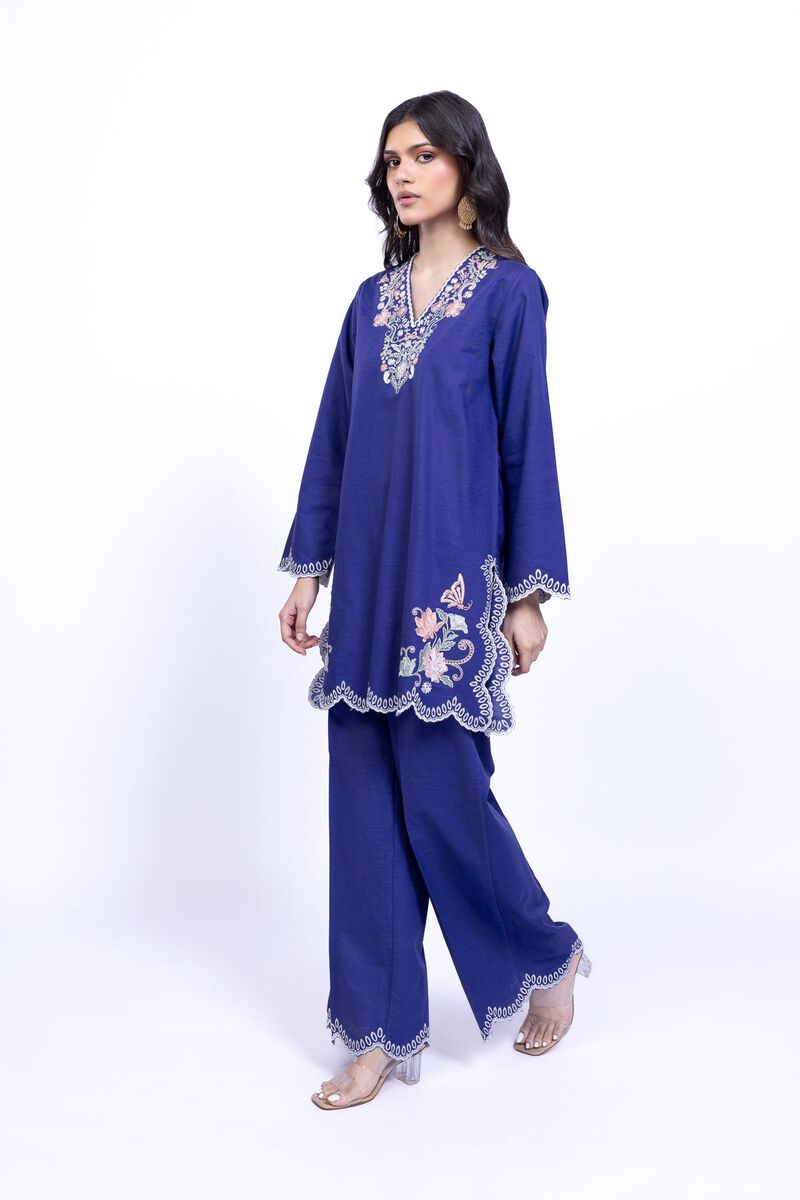 Floral V-Neck Kurta
