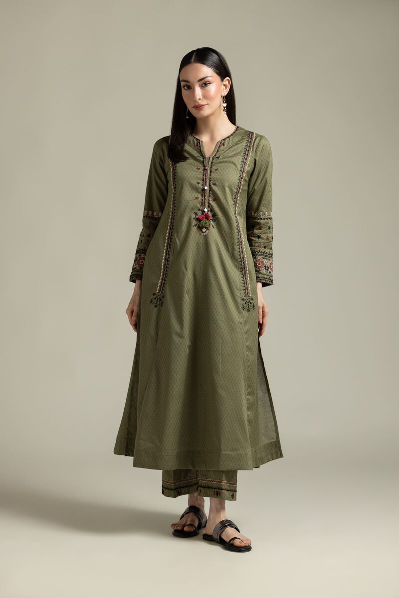 Olive Floral Kurta