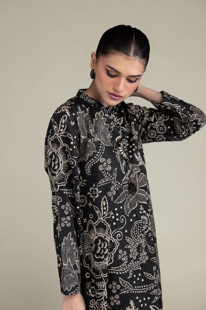Black Longline Kurta view 2