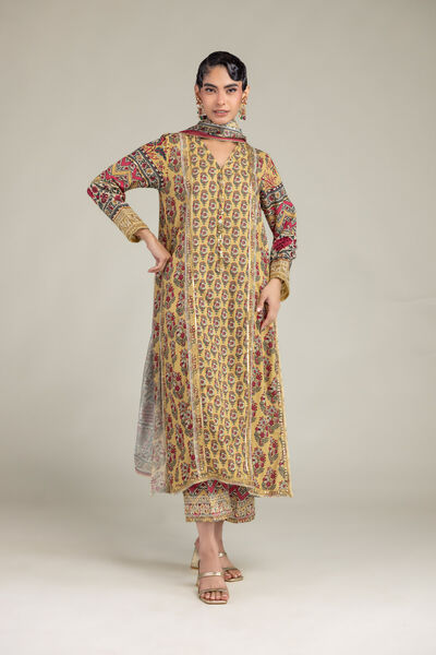 Floral Silk Kurta, image 1