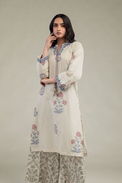 Embroidered Cambric Floral Cambric Kurta