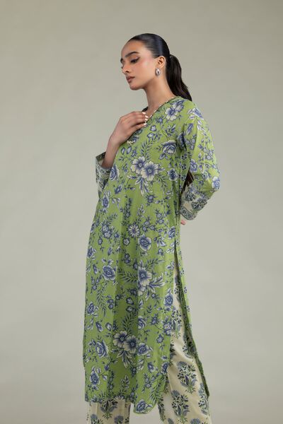 Floral Green Kurta, image 1