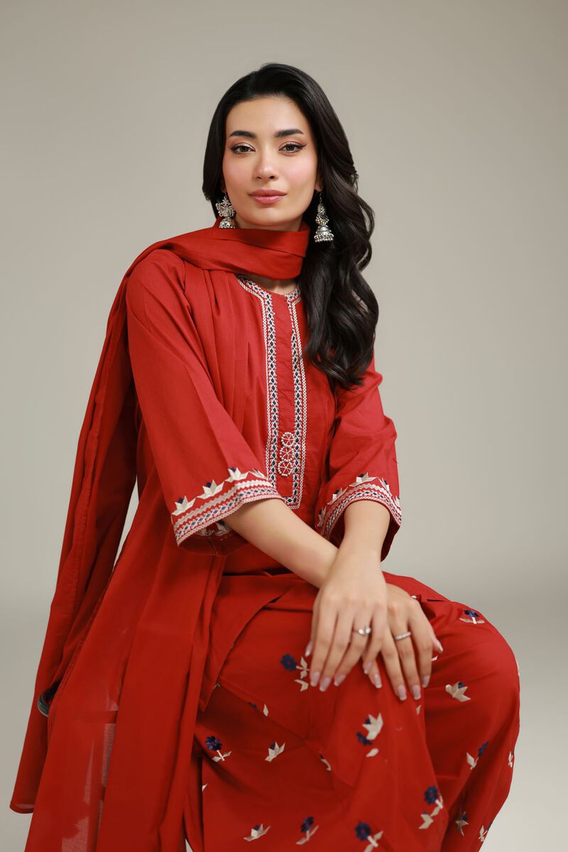 Red Cambric Kurta