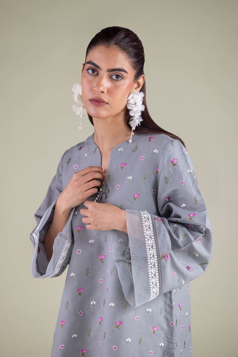 Floral V-Neck Kurta