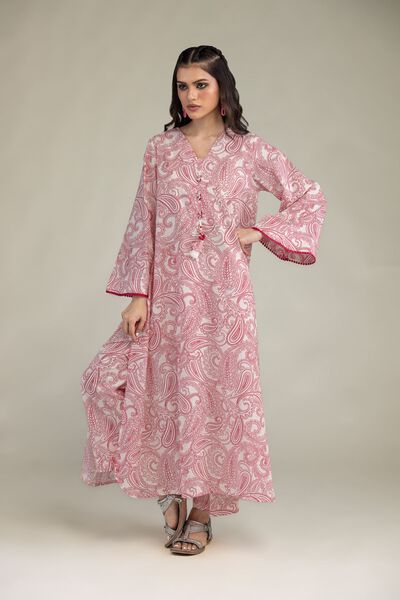 Printed Cambric Pink Cambric Pants
