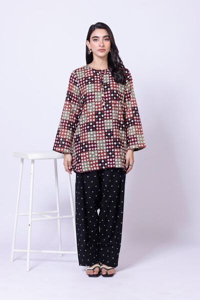 Printed | Khaddar
            
        Short Geometric Kurta