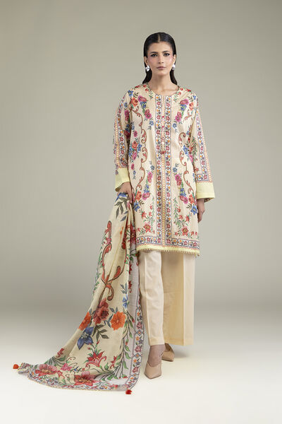 Printed Lawn Fabrics 3 Piece