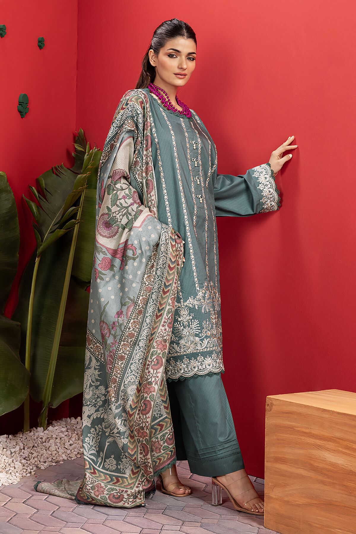 Unstitched Fabrics Lawn Spring Collection 2 piece suit 3