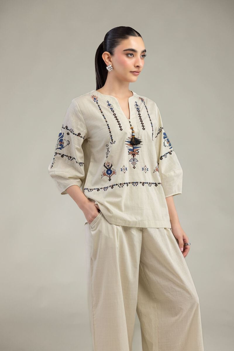 Cotton V-Neck Blouse