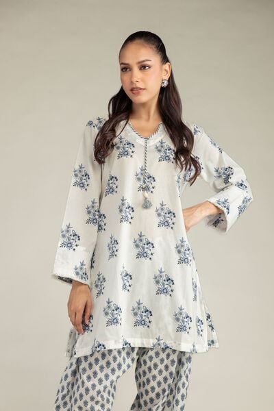 Short V-Neck Kurta, image 1