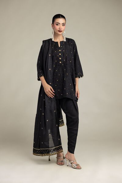 Black Silk Shalwar, image 1