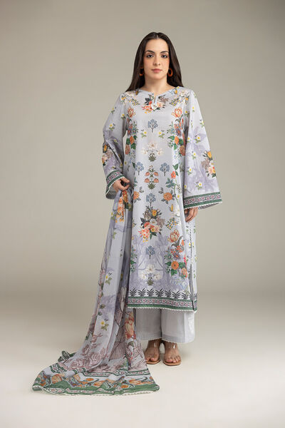 Embroidered Cambric Fabrics 3 Piece
