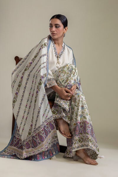 Embroidered Polyester Silk Floral Silk Dupatta