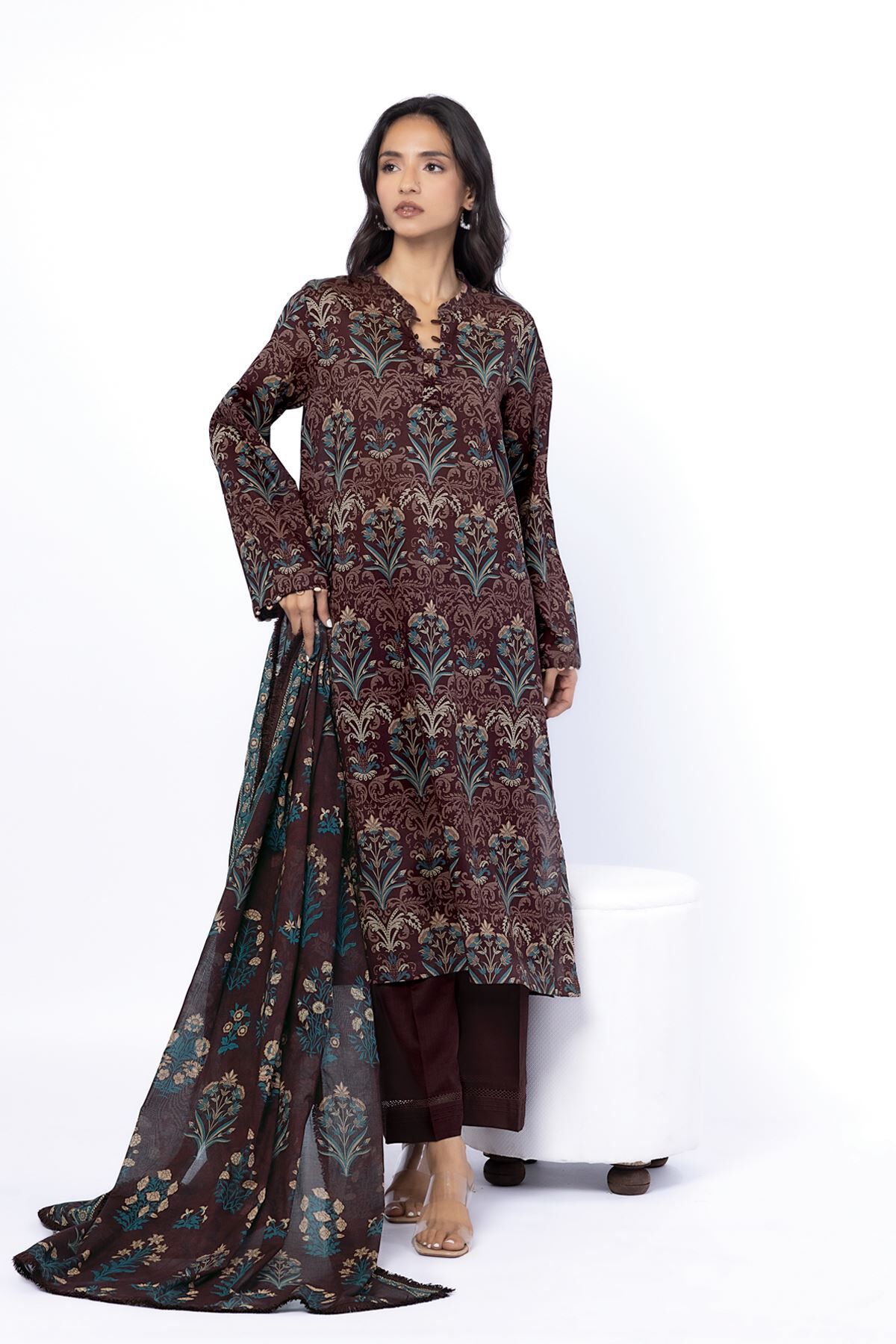 Buy Fabrics 3 Piece | 0.0 N/A | SS2524A-G-VG_MULTI | Khaadi Pakistan