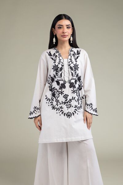 Floral V-Neck Kurta, image 1