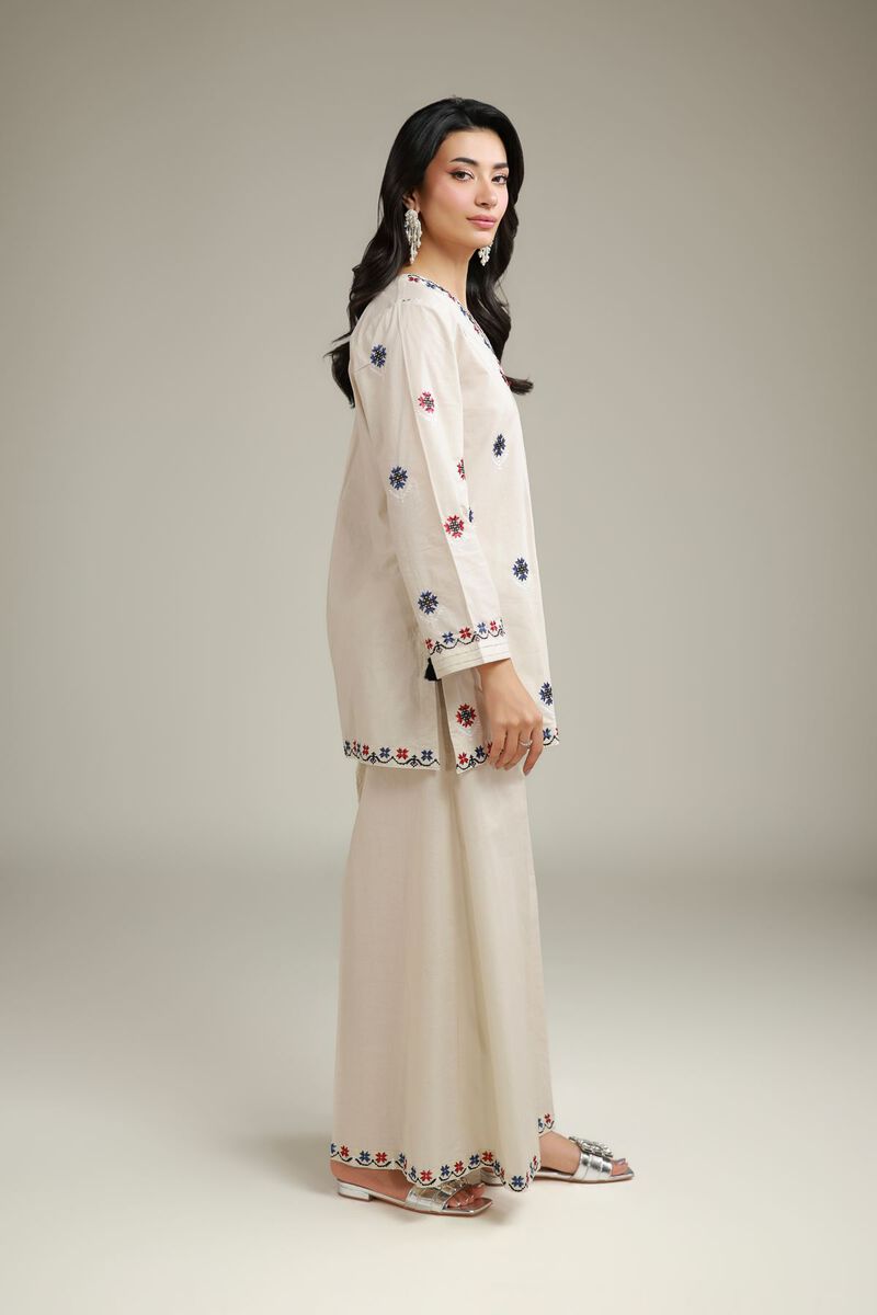 Floral V-Neck Kurta