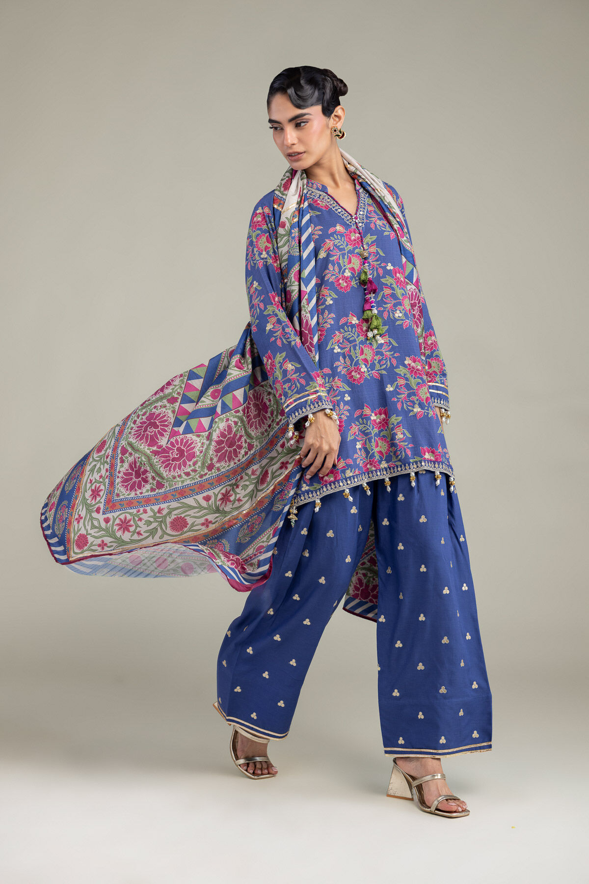 Khaadi - Blue Silk Shalwar