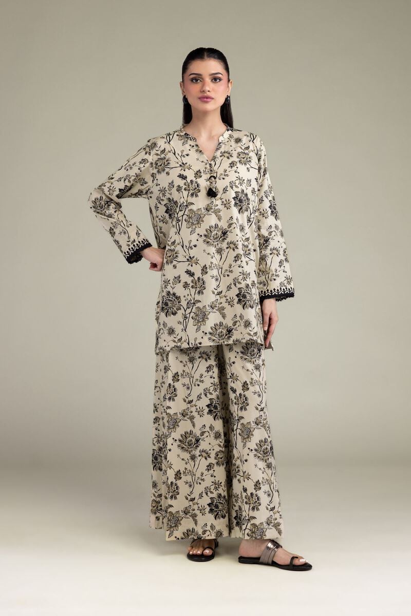 Floral Beige Pants view 2