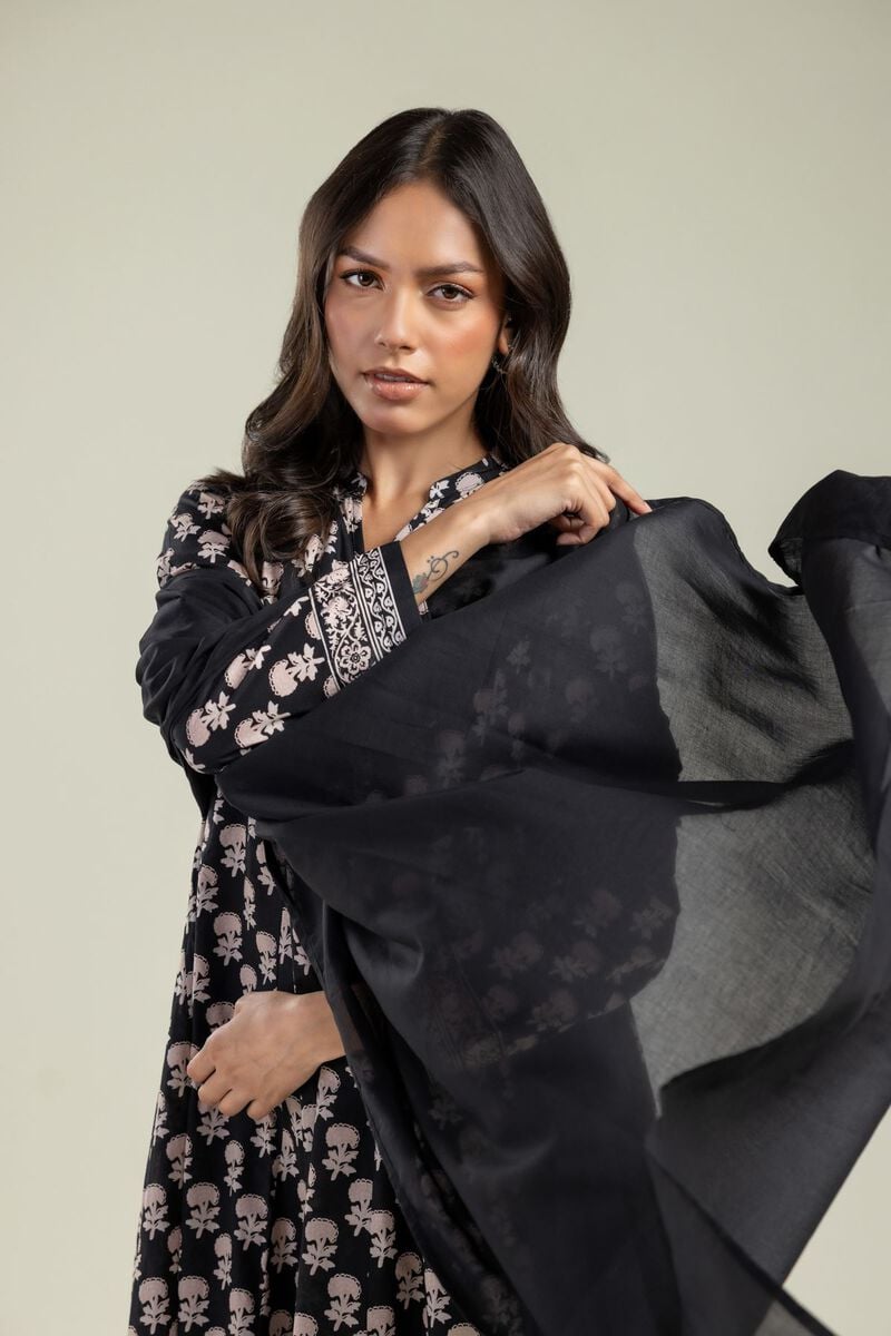 Black Solid Dupatta