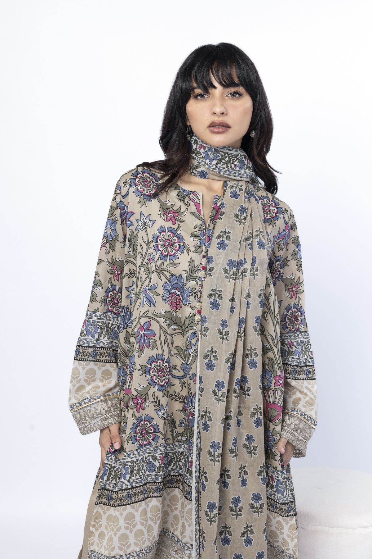 Buy Fabrics 3 Piece | 0.0 N/A | SS2576A-G-VG_MULTI | Khaadi Pakistan