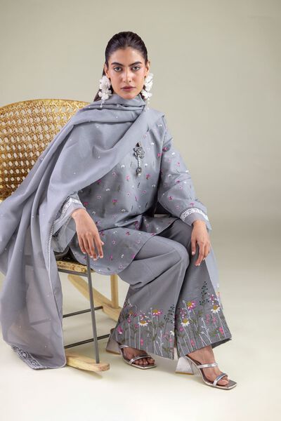 Floral V-Neck Kurta, image 1