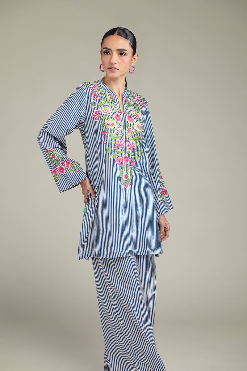Blue Floral Kurta