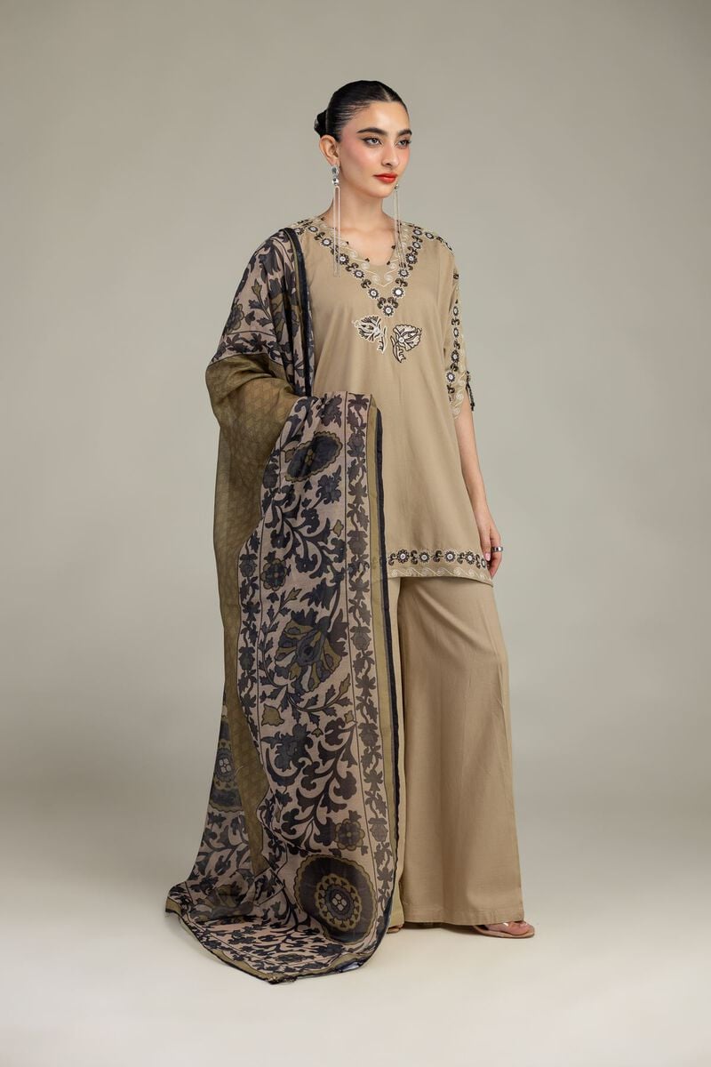 Silk Beige Pants