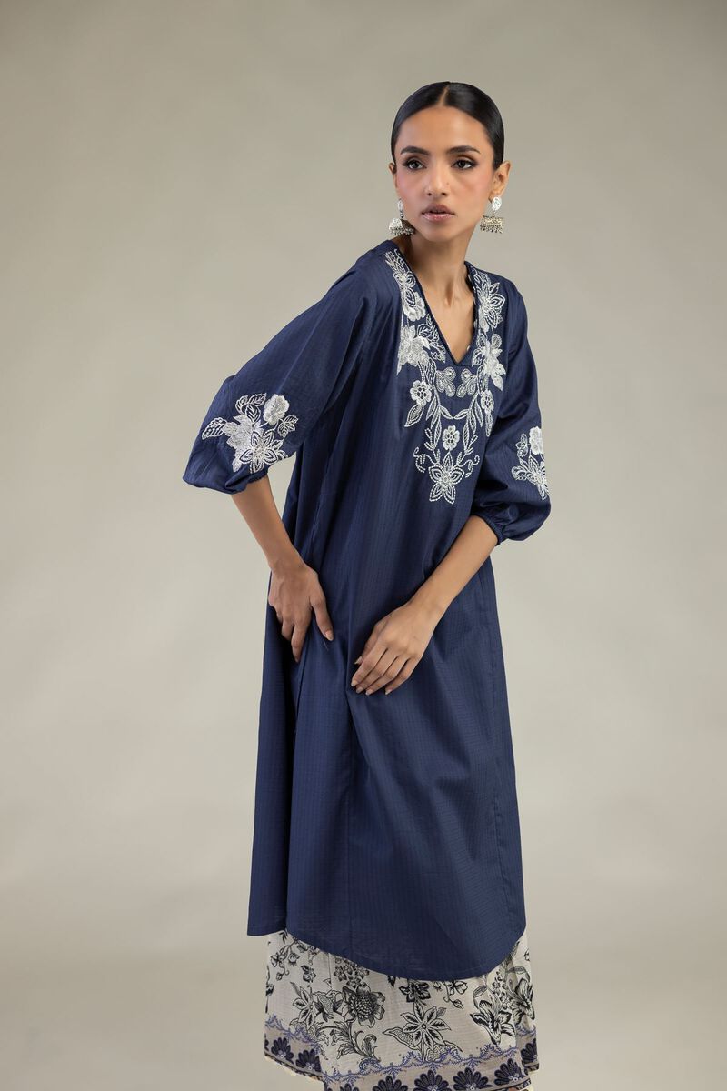 Floral V-Neck Kurta