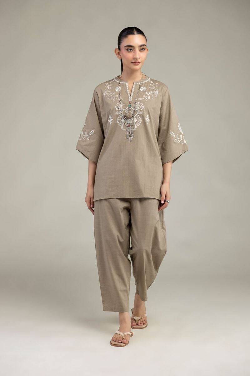Textured Cotton Trousers