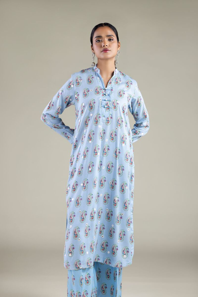 Paisley Band Collar Kurta