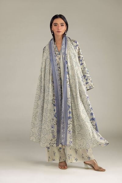 Floral Lawn Dupatta, image 1
