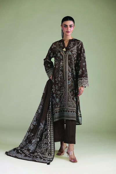 Embroidered Cambric Fabrics 3 Piece