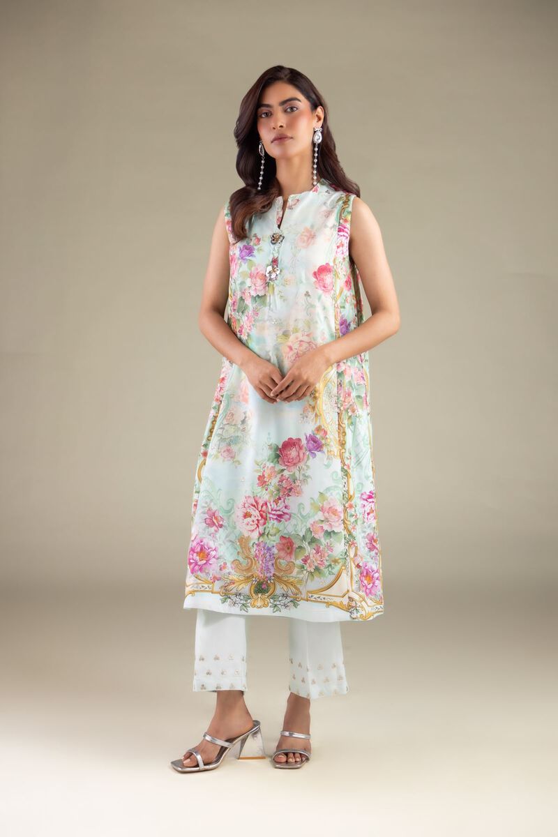 Sleeveless Floral Kurta