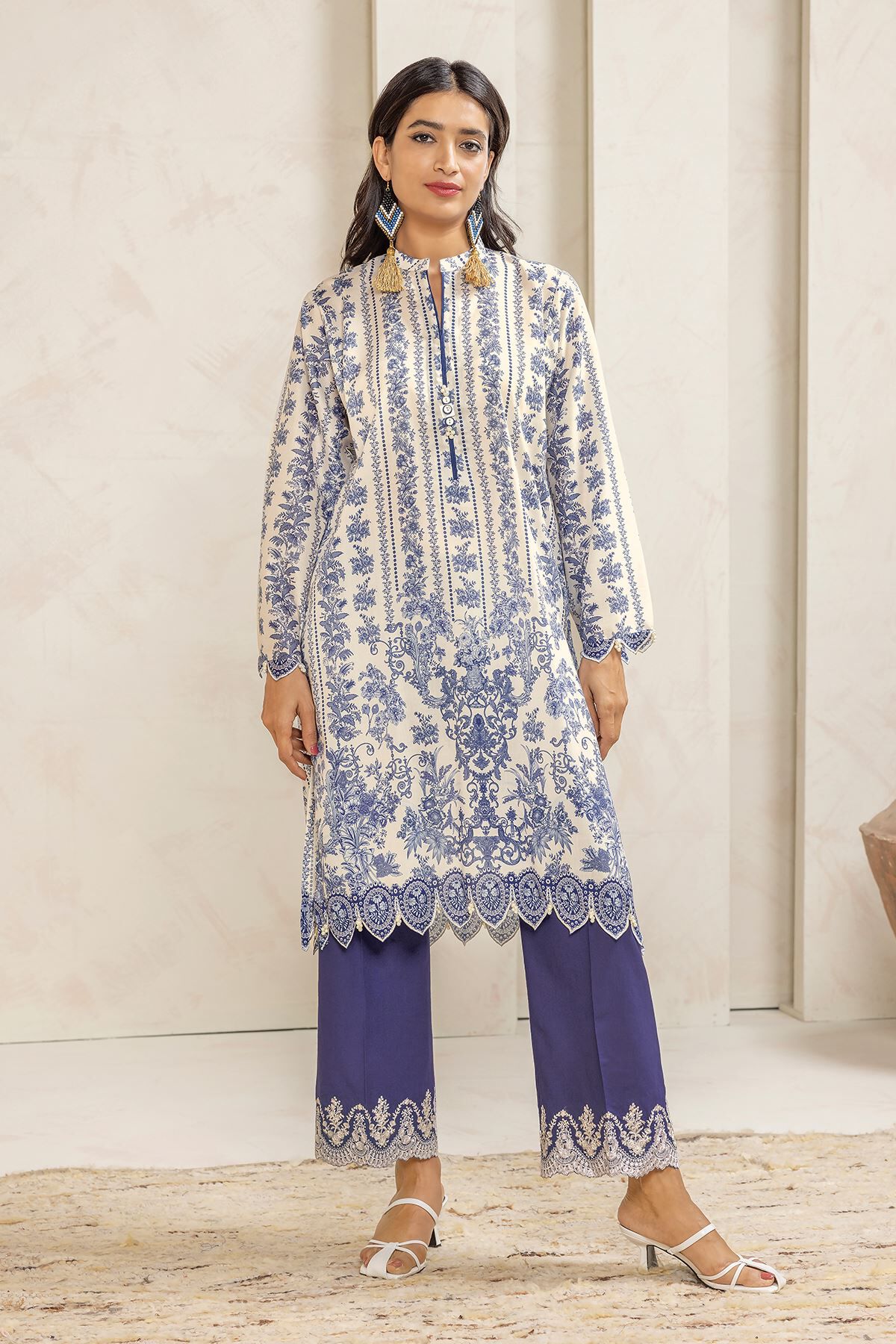 Buy Fabrics 2 Piece Top Bottoms 0.0 N A ILA240303 VG OFF WHITE Khaadi Pakistan