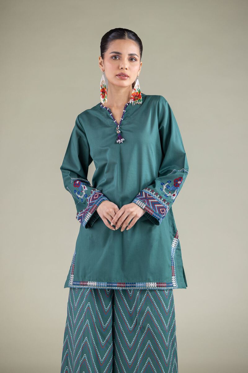 Geometric V-Neck Kurta
