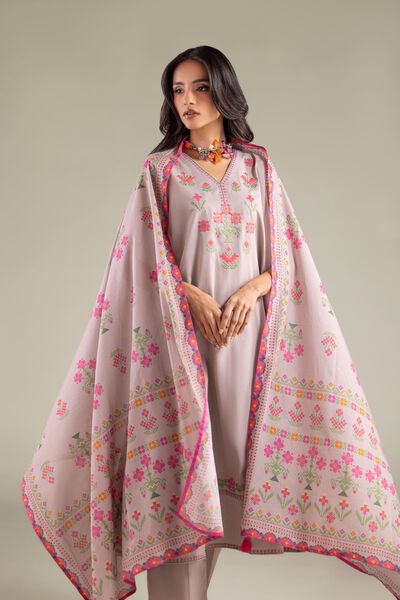 Geometric Lawn Dupatta, image 1