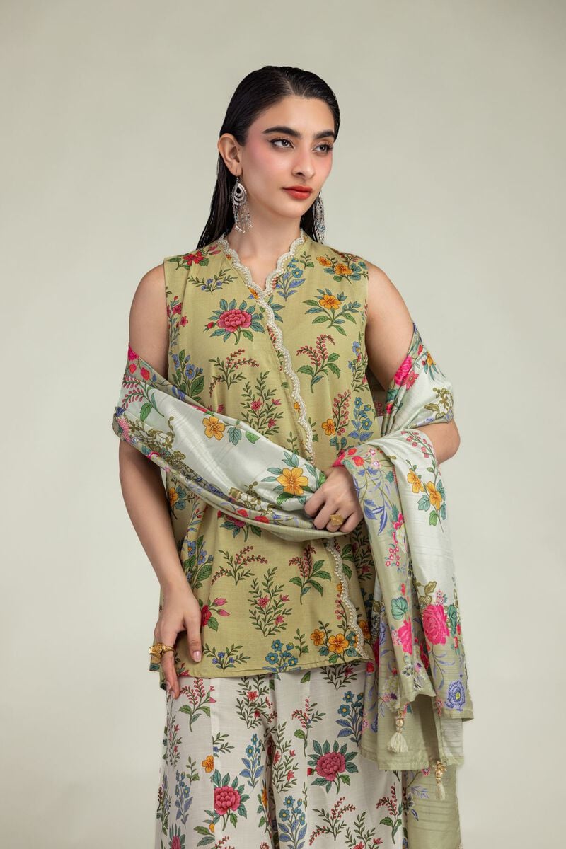 Silk Sleeveless Kurta