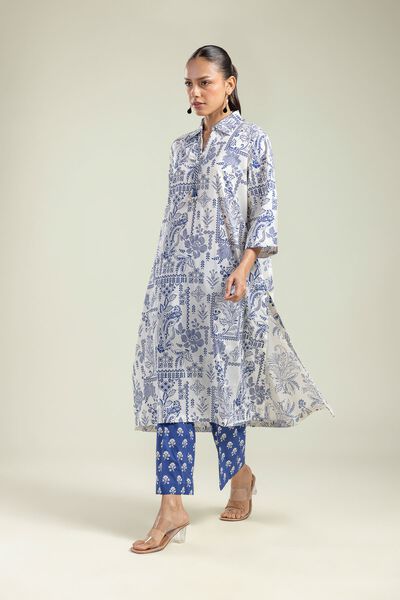 Blue Floral Pants, image 1