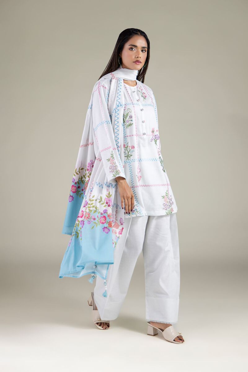 Buttoned Floral Kurta