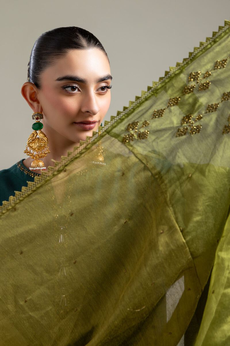 Olive Net Dupatta