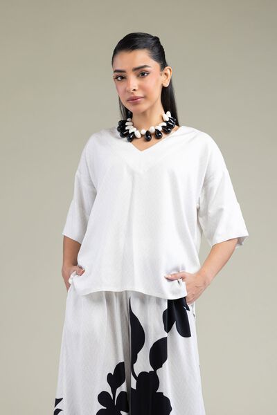 White V-Neck Shirt, image 1