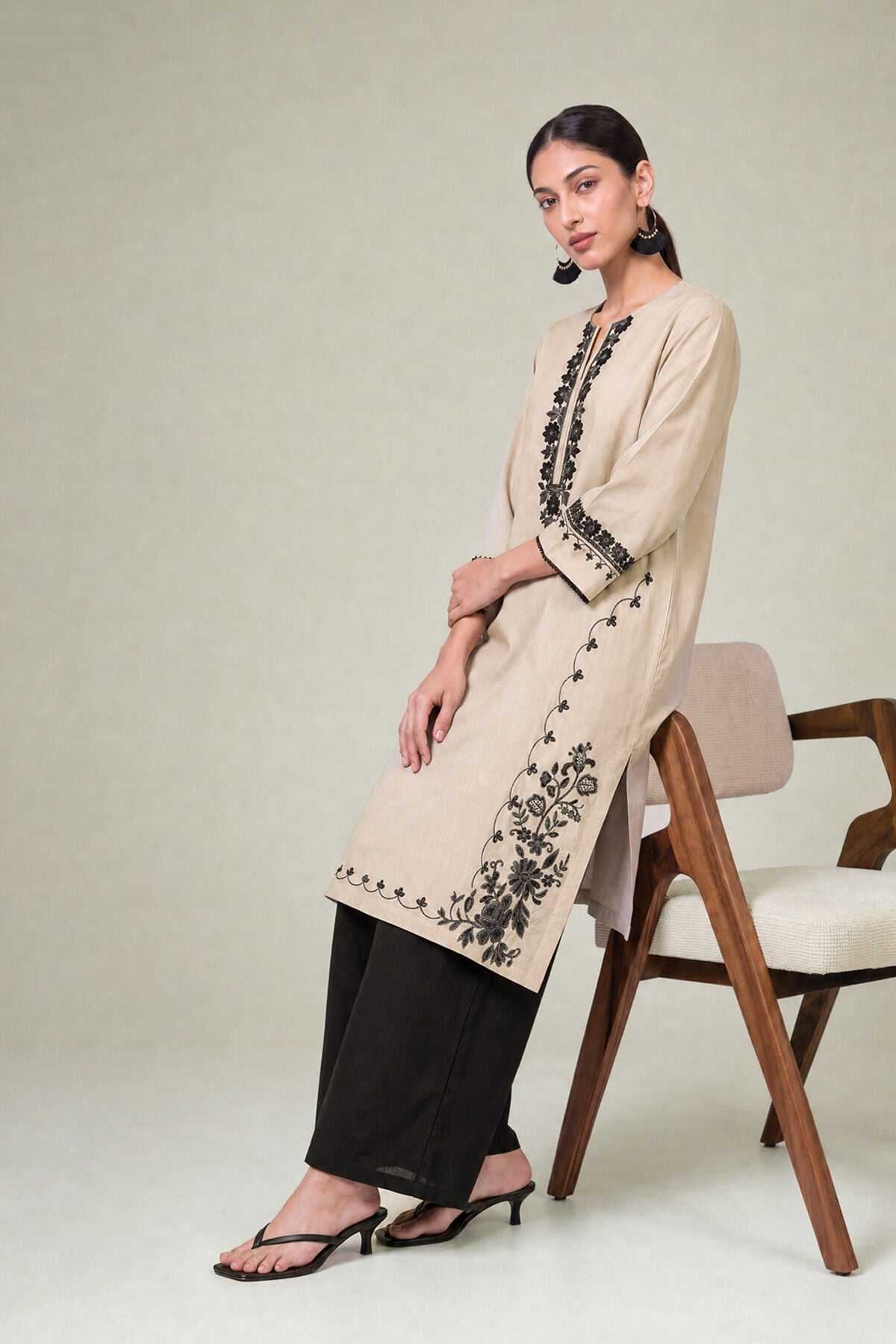 Khaadi - Floral Cambric Kurta