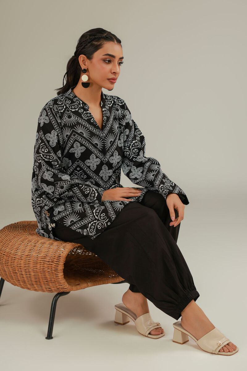 Short Black Kurta