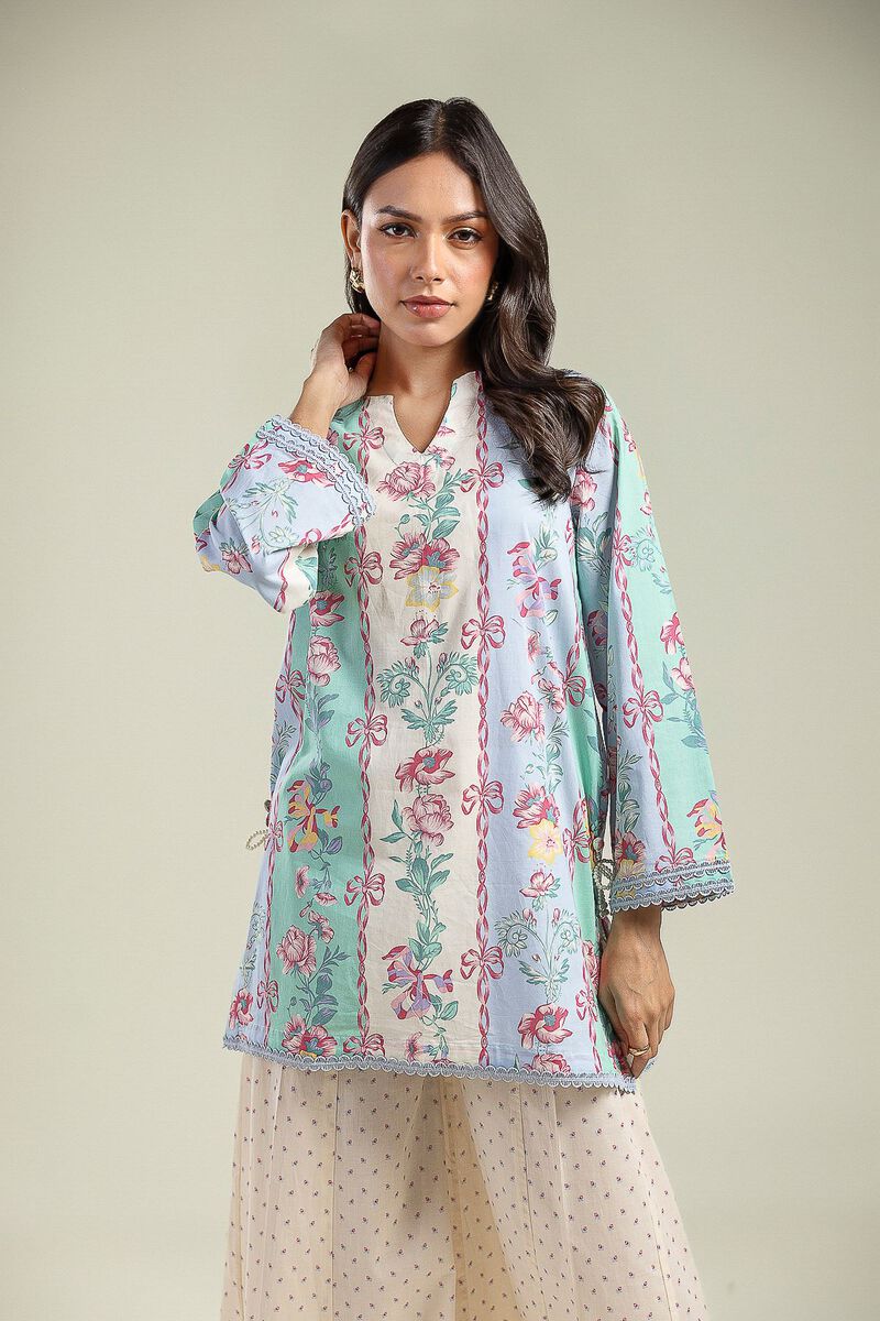 Floral V-Neck Kurta