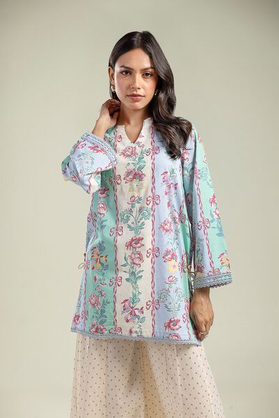 Floral V-Neck Kurta